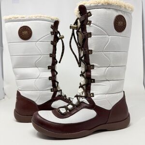 UGG Australia Waterproof Snow Boots Women’s Size 9 Brown White